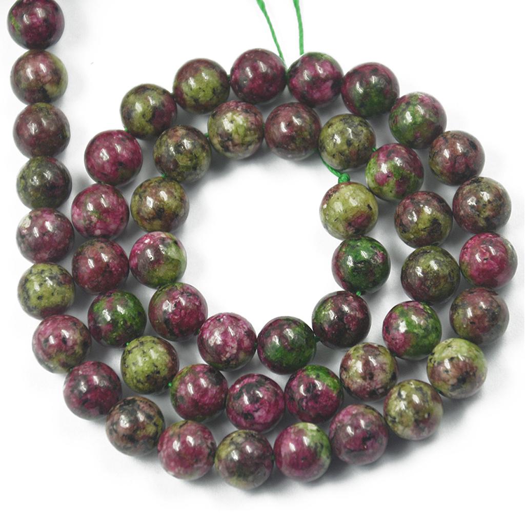 8mm Ruby Zoisite Round Gemstone Loose Beads Strand