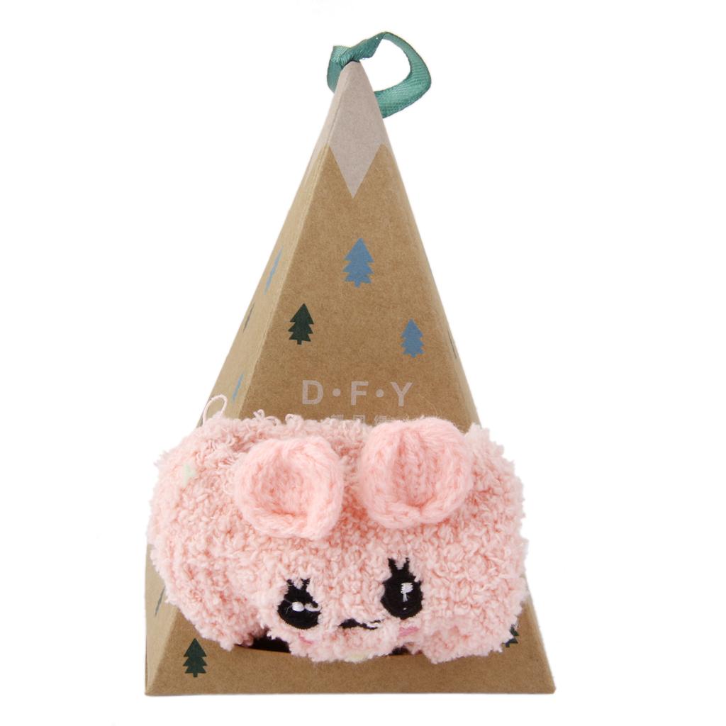 1~4Y Baby Girls Socks Gift Box Coral Velvet Warm Socks Baby Cute Bear Pink