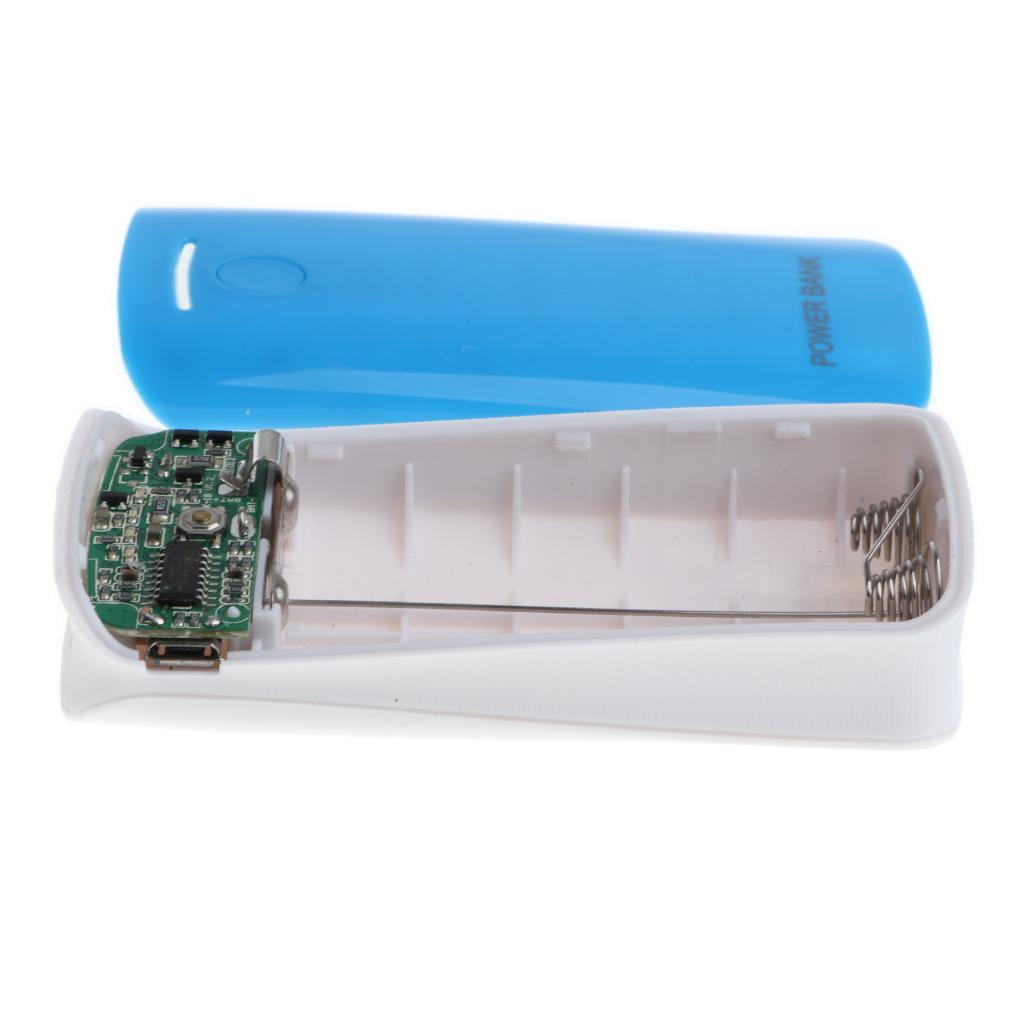 DIY Mobile Phones External USB Power Bank Case Kit 18650 Battery Boxs Blue