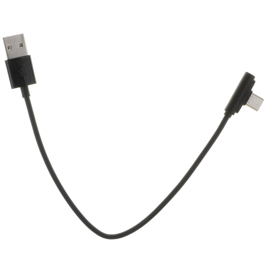 90 Degree USB Type C Cable Fast Charging Data Cable for Android  Black 0.25m