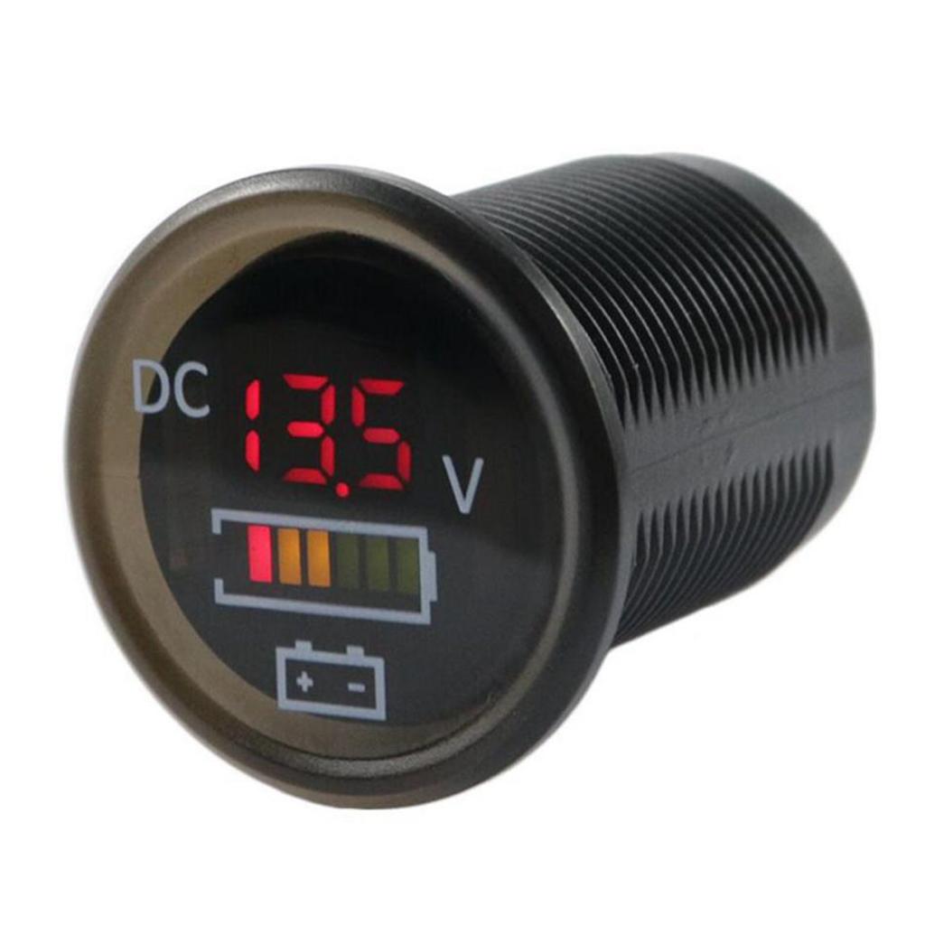 Waterproof Car Motorcycle Red LED Digital Voltmeter Gauge Meter 12V-24V