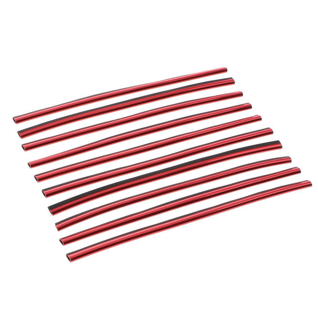 10pcs/set Car Chrome Air Conditioner Outlet Vent Trim Grille Strip Red