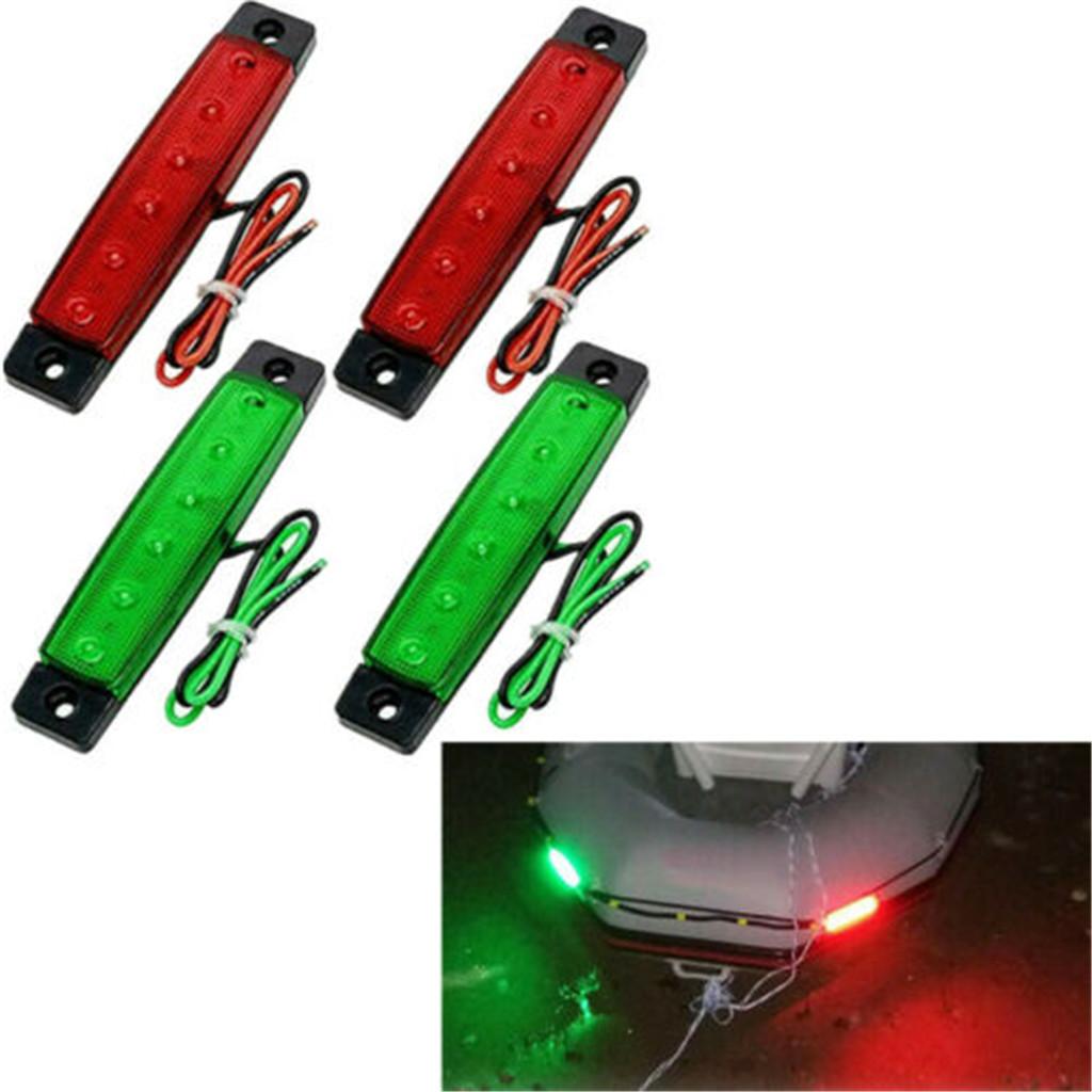 4Pcs Red Green Boat Navigation LED Stern Lights Marine Starboard Light 12V