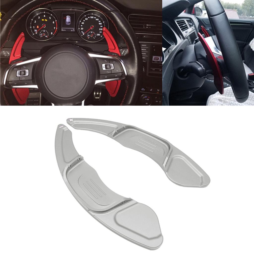 2Pcs Steering Wheel Paddle Shift for VW Golf 7 GTI Scirocco 2015 2016 Silver