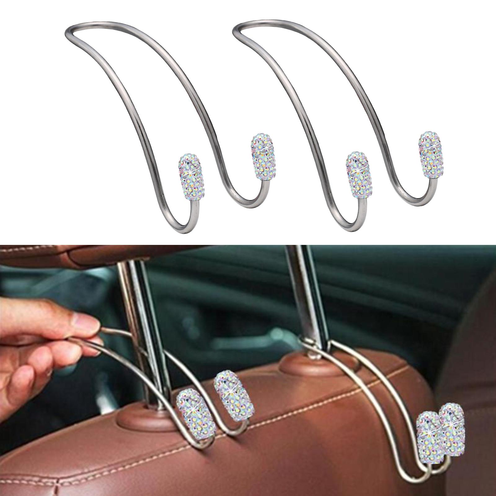 2Pcs Car Head Rest Hanger Hooks Grocery Purse Bags Organizer AB