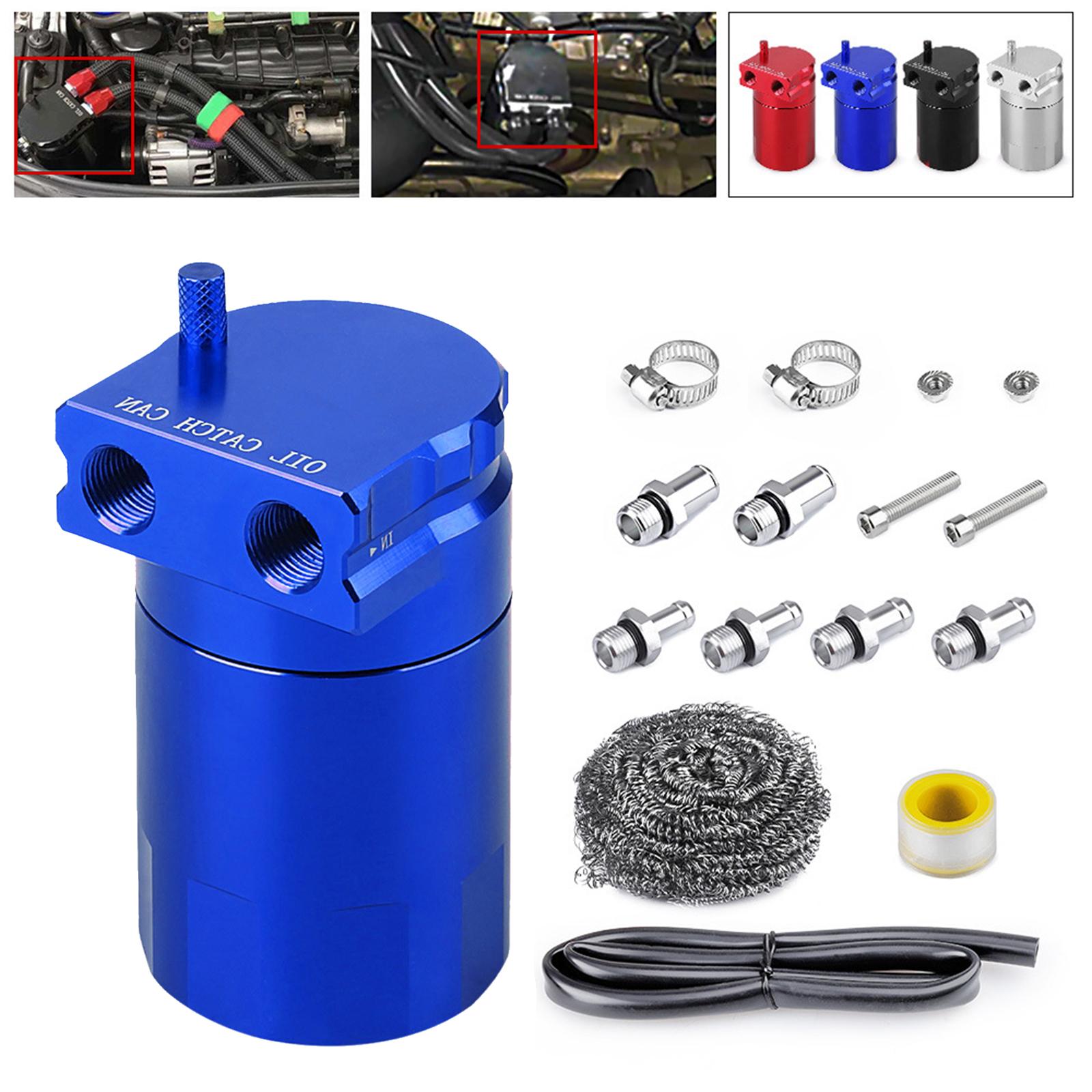 300ml Oil Catch Can Kit Reservoir Tank Engines Aluminum Blue