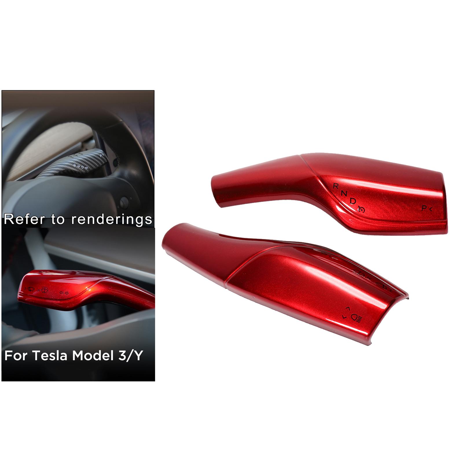 2x Wiper Gear Lever Cover fits for Tesla Model 3 Y Spare Parts Red