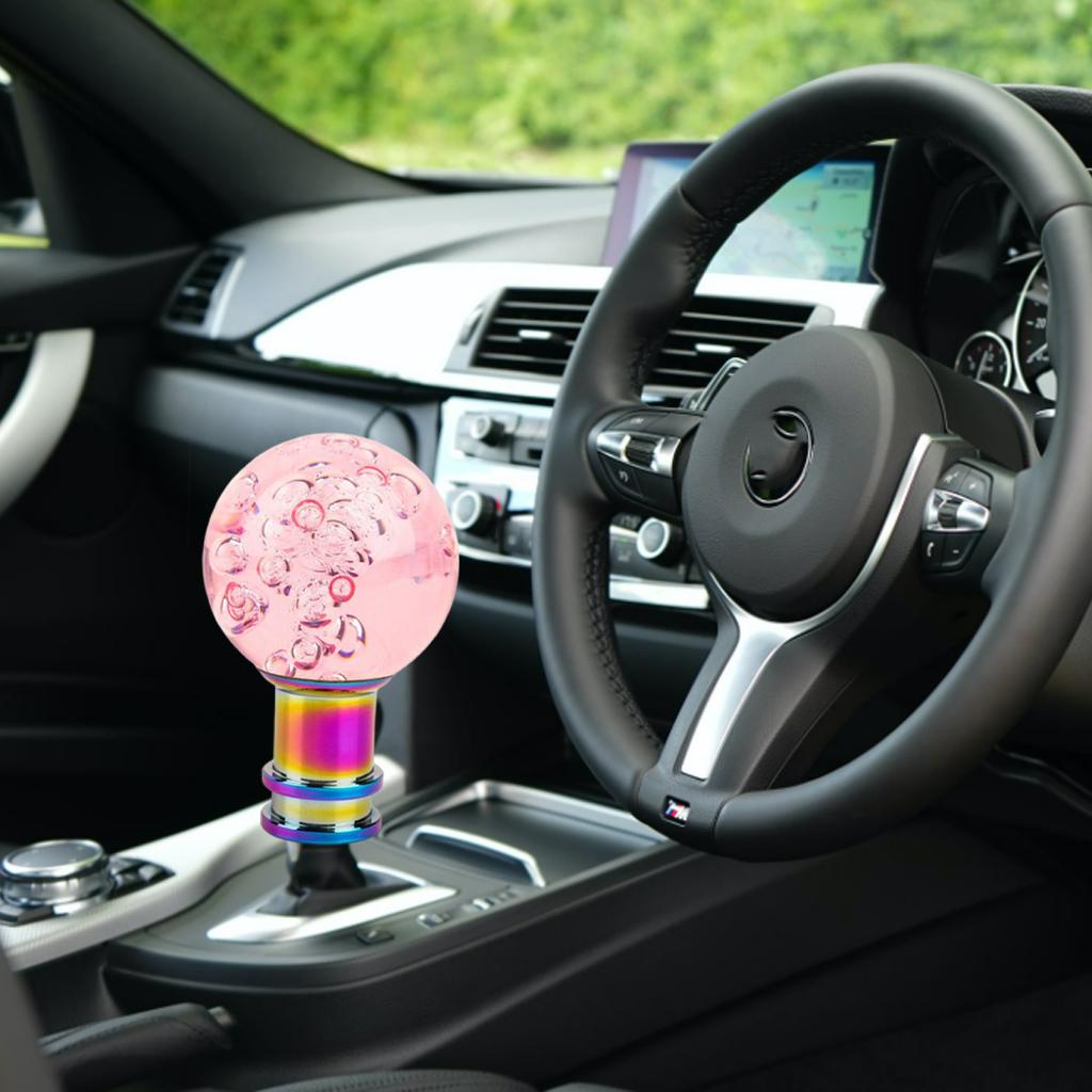 Shift Gear Knob Round Ball Shape Crystal Transparent for Automotive Pink