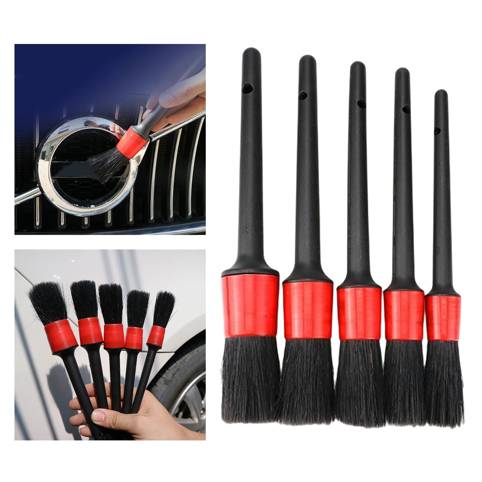 5Pcs Detailing Brush Kit Products for Car Cleaning Wheel Trucks Boats Rims