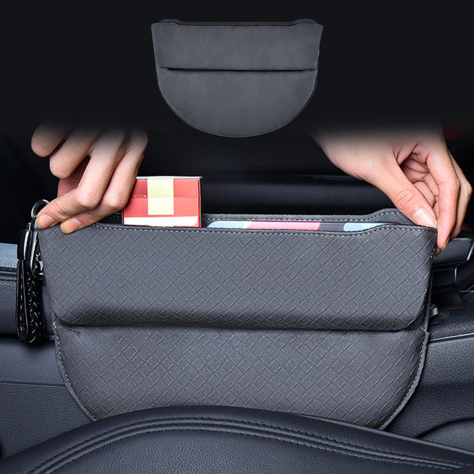 Car Seat Gap Organizer Extra Storage Seat Catcher Fits for Pens Wallets Keys Gray