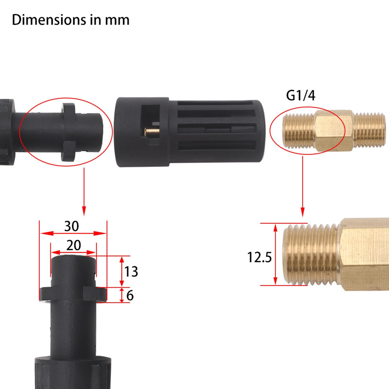 Nozzle Pressure Washer Adapter Quick Connector Snow Foam Lance Fitting C