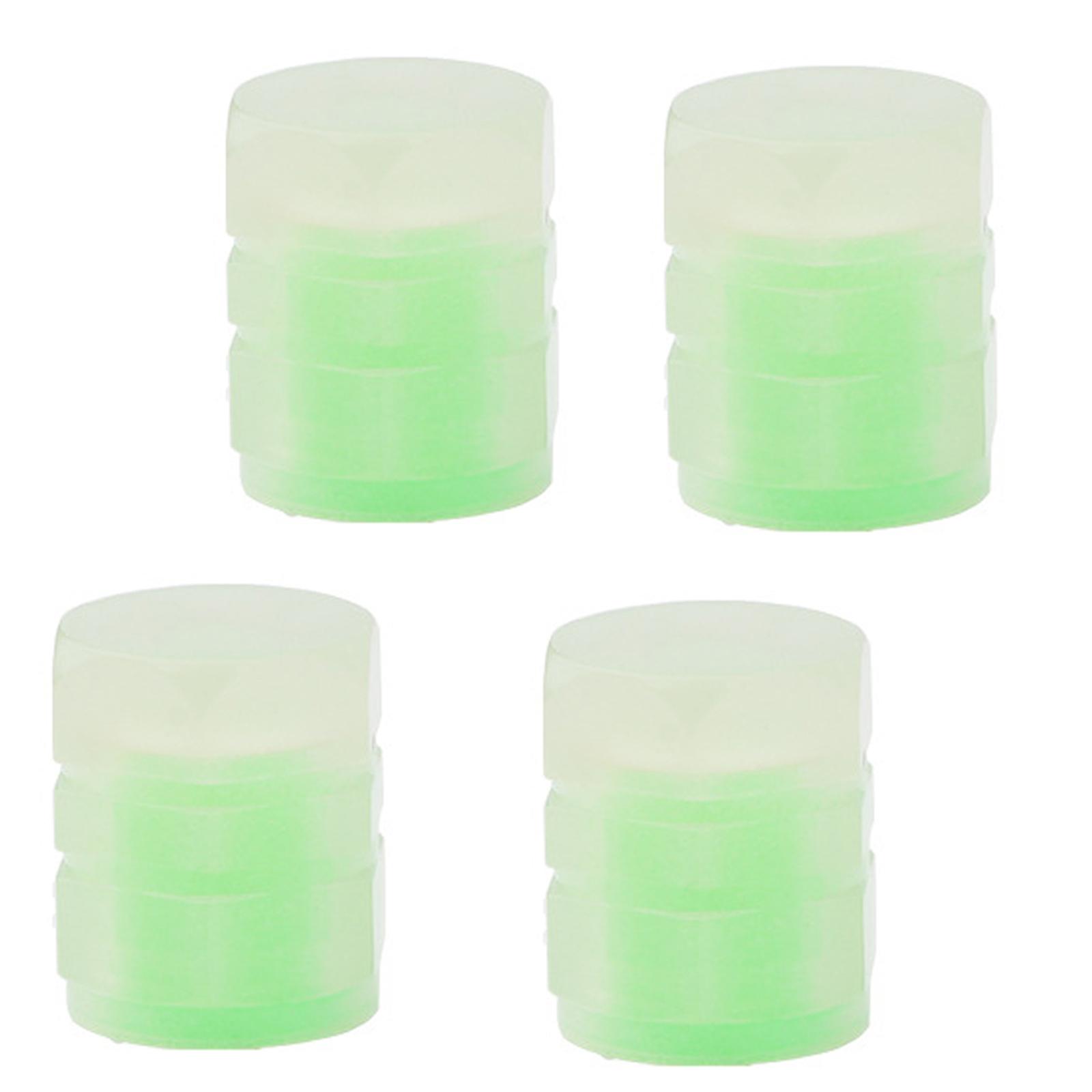 8pcs Universal Car Illuminated Vehicle Wheel Valves Nozzles Green Yellow