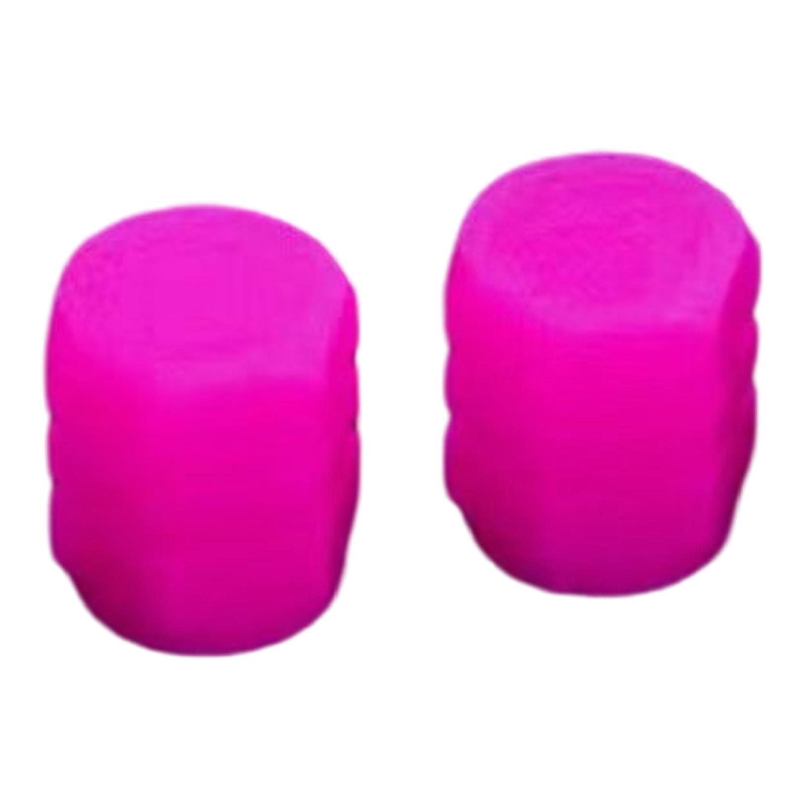 2x Car Valve Caps Covers Luminous for Universal Cars Electric Vehicle Pink