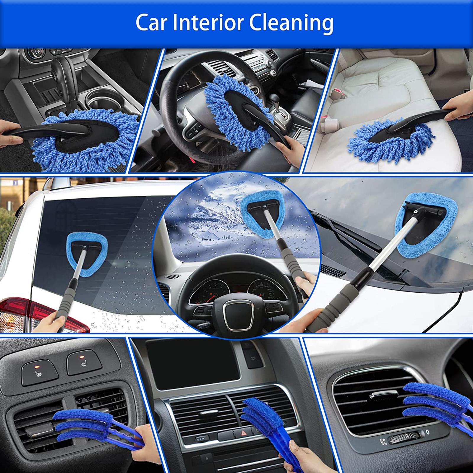 16 Pieces Truck Car Interior Detailing Kit Windshield Cleaning Tool Blue