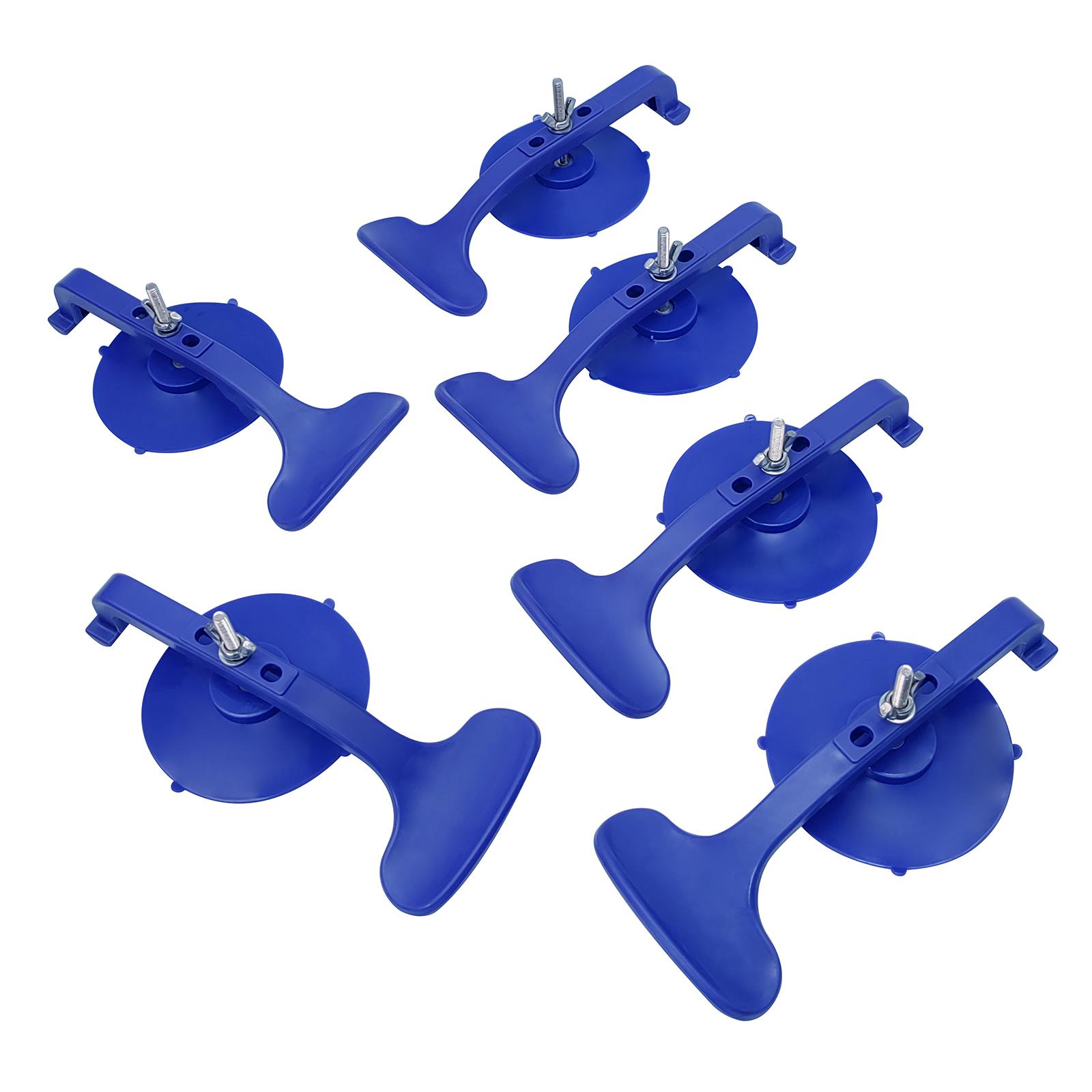 6x High Performance Suction Clamp Set Easy to Operate Blue Quick Release