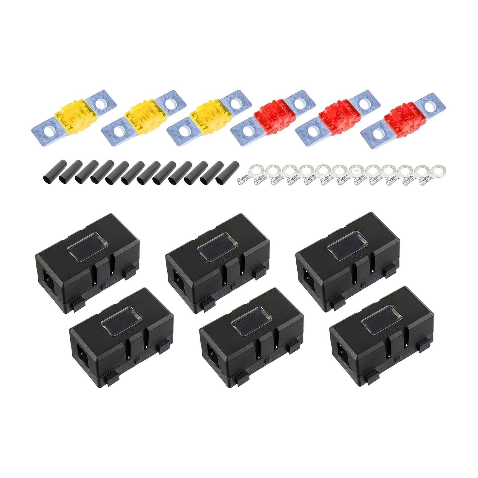 Car ANS Fuse Holder Block Durable Waterproof for Motorcycles Cars 6 Set 40A 50A 60A
