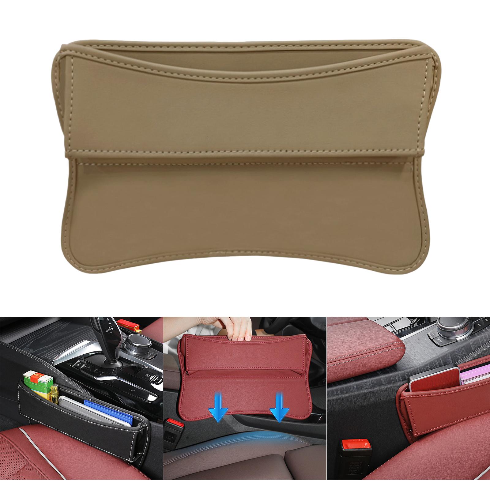 Car Seat Gap Organizer Universal Car Seat Pocket for Keys Wallet Phones Apricot