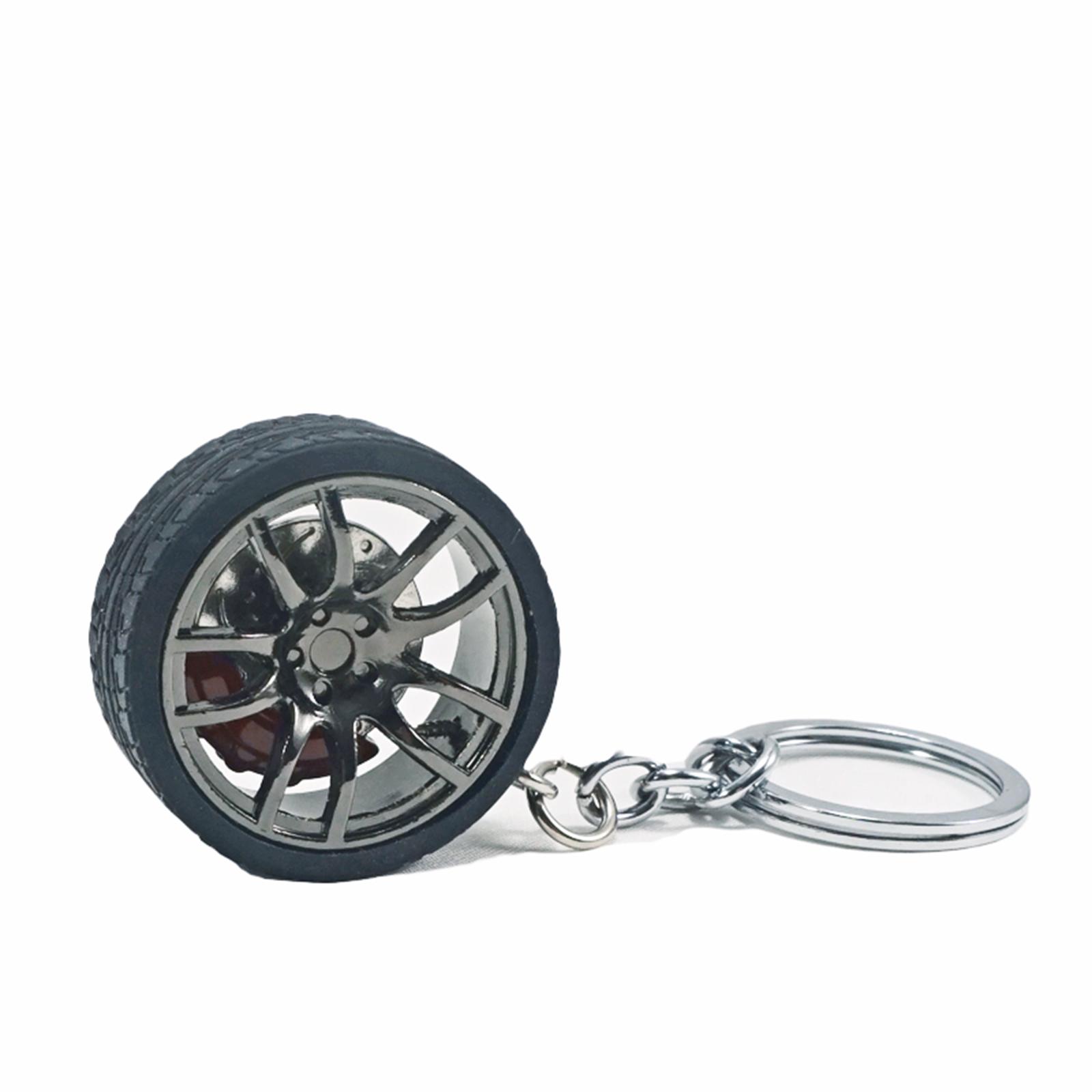 Mini Cute Tire Keyring Creative Automobile Car Parts Model Key Chains Lovers White