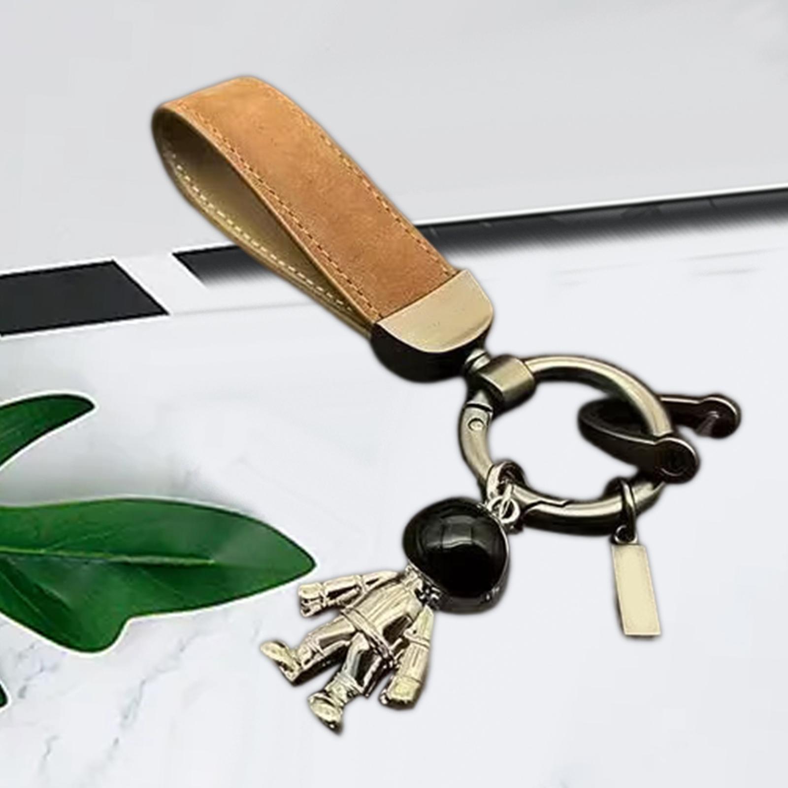 Car Key Chain Decoration Fashion Key Ring Clip for Handbag Purse Wallet Brown
