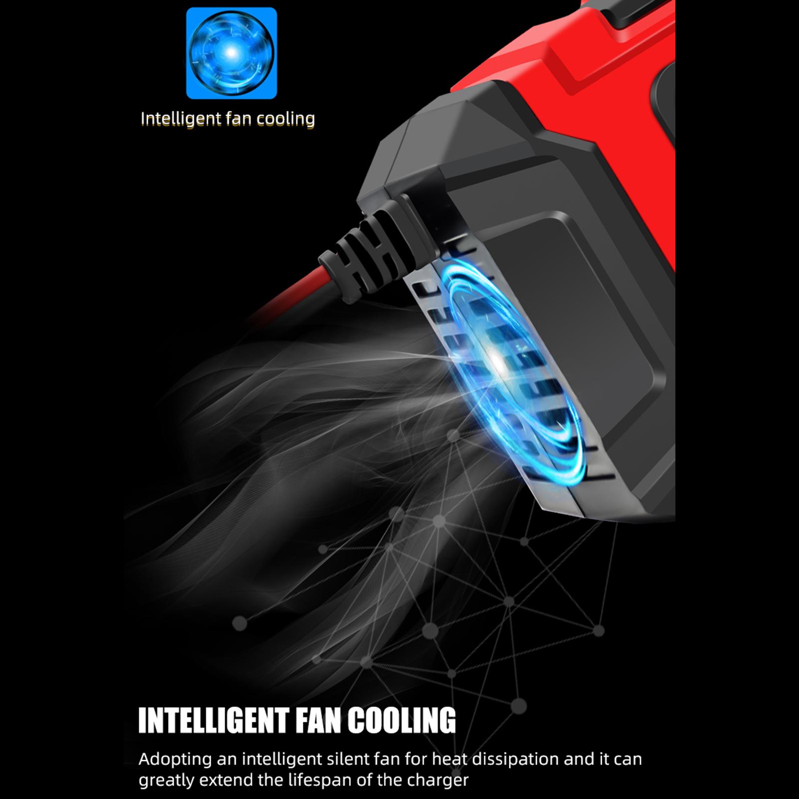 Car Battery Charger Lead Acid Batteries Automatic Motorcycle Battery Charger Red