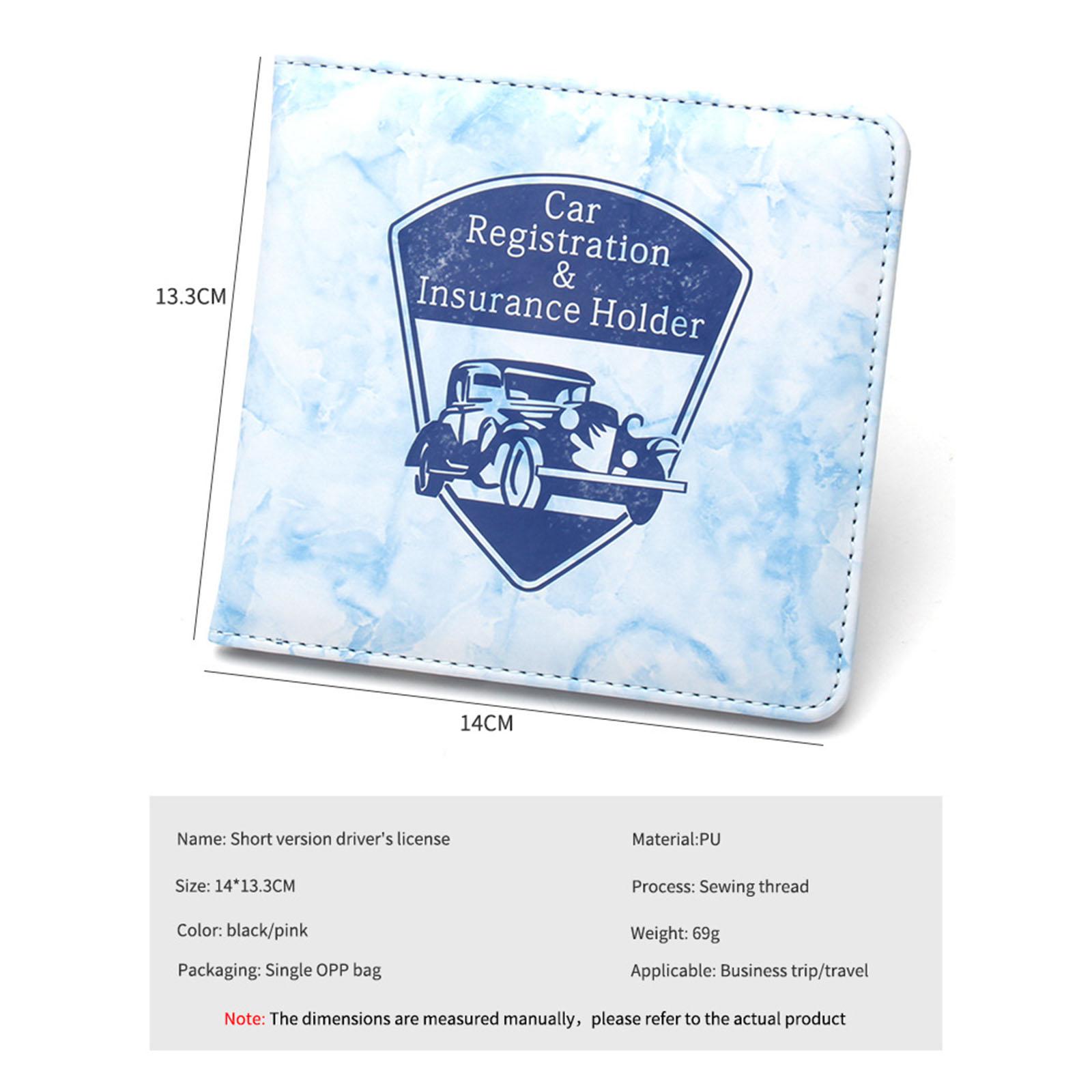 Generic Car Registration and Insurance Holder for Essential Document ID Blue