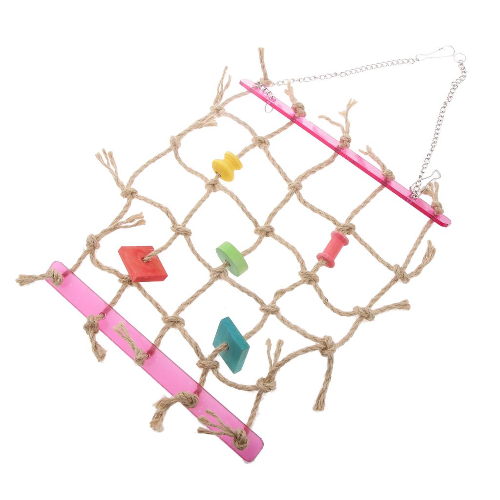 Parrot Bird Pet Toy Rope Net Swing Ladder Toys Climbing Net Play Gym