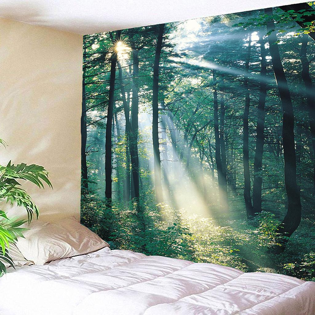 3D Decor Wall Tapestry Mural Forest Sunshine Decoration Blanket Murals f 