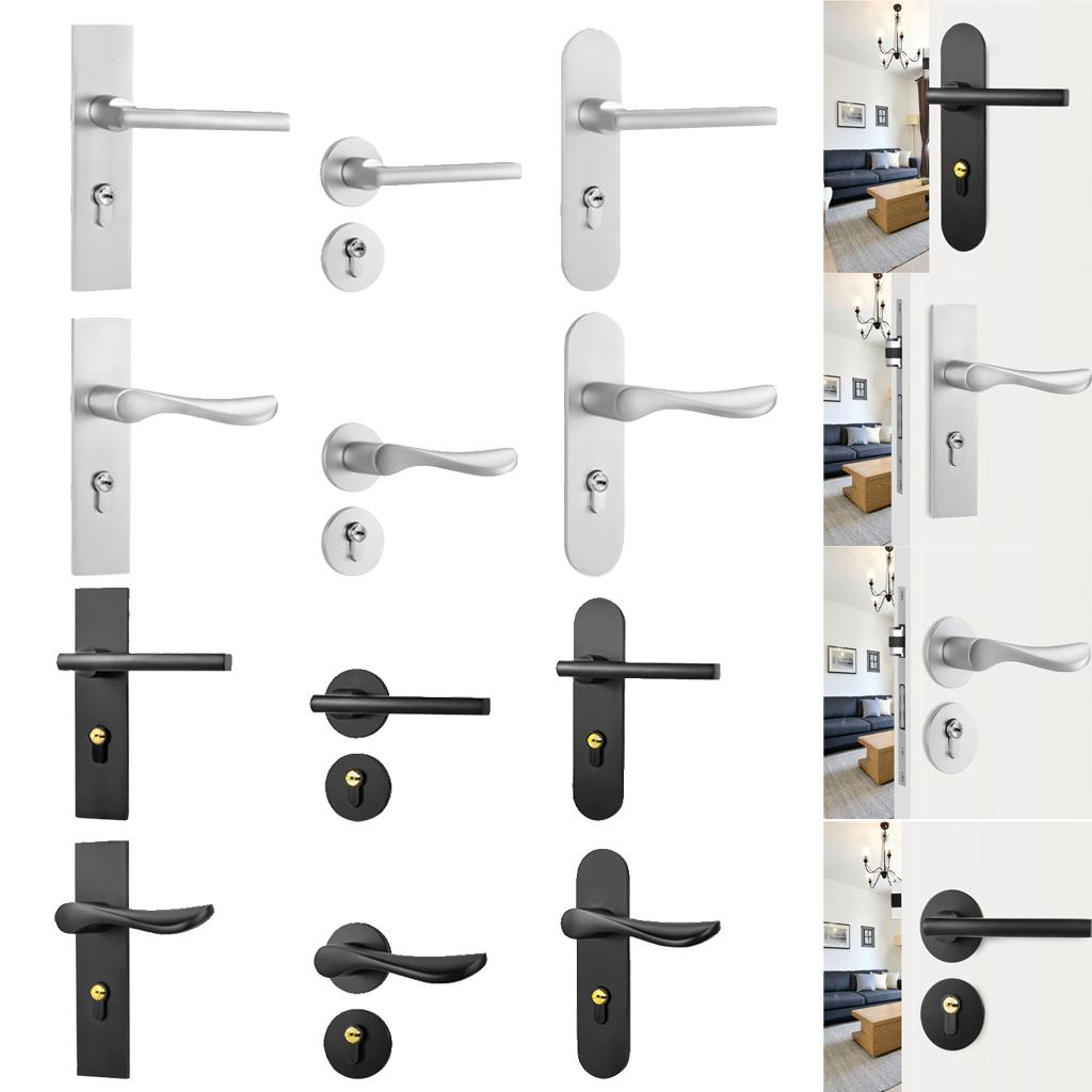Cylinder Front Back Lever Latch Home Security with Keys Durable Door Handle Lock Lock Door Handle 1Pair