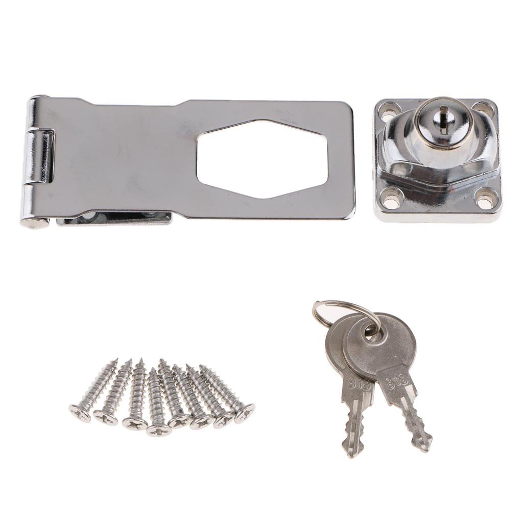 Stainless Steel Keyed Hasp Lock Knob Keyed Locking Buckle for Doors ...