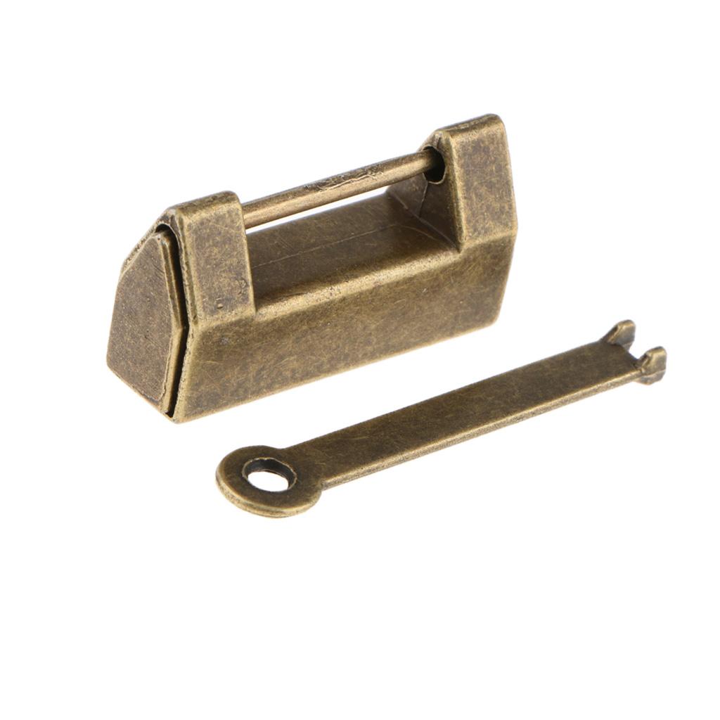 2xAntique Jewelry Box Chest Cabinet Padlock Traditional Chinese Lock with Key