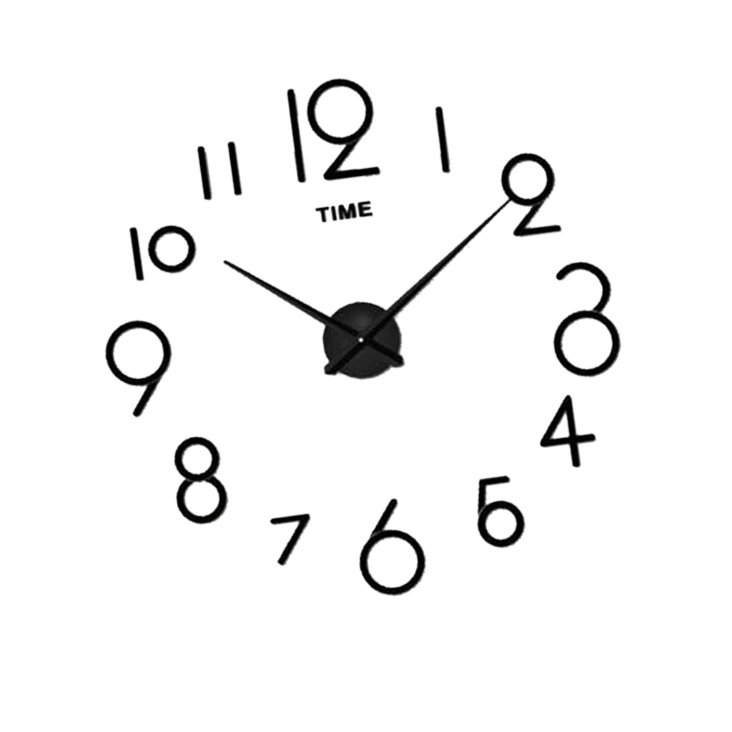 3d digit number diy acrylic mirror wall sticker clock home decor mural
