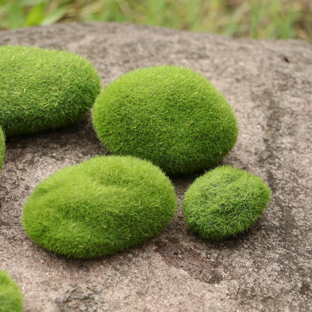 10x Moss Balls Decorative Stone Artificial Stocking Garden