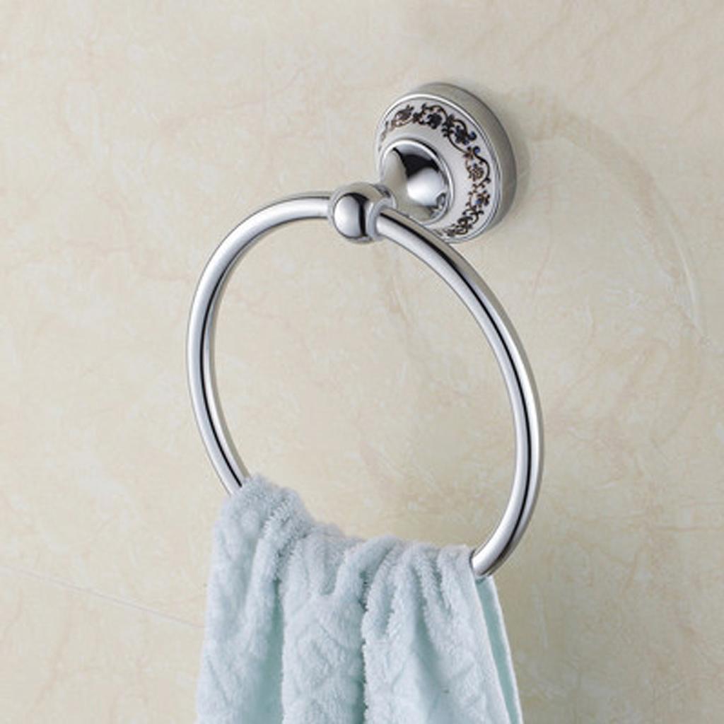 Stainless Steel Wall Mount Towel Ring Holder Hanger Bathroom Hardware Silver