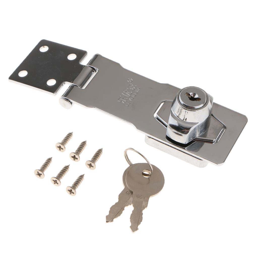 Zinc Alloy Door Entry Lock Security Bolt Anti-theft Lock Buckle with Keys C