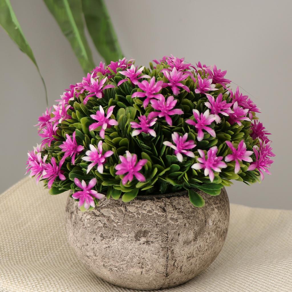  Artificial Gypsophila Potted Flower Plastic Mini Plants Home Decor Purple