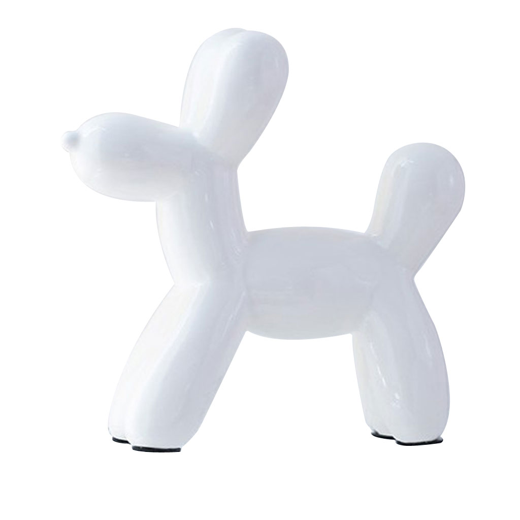 Ceramic Balloon Dog Ornament Mini Animal Figurine Novelty Gifts White