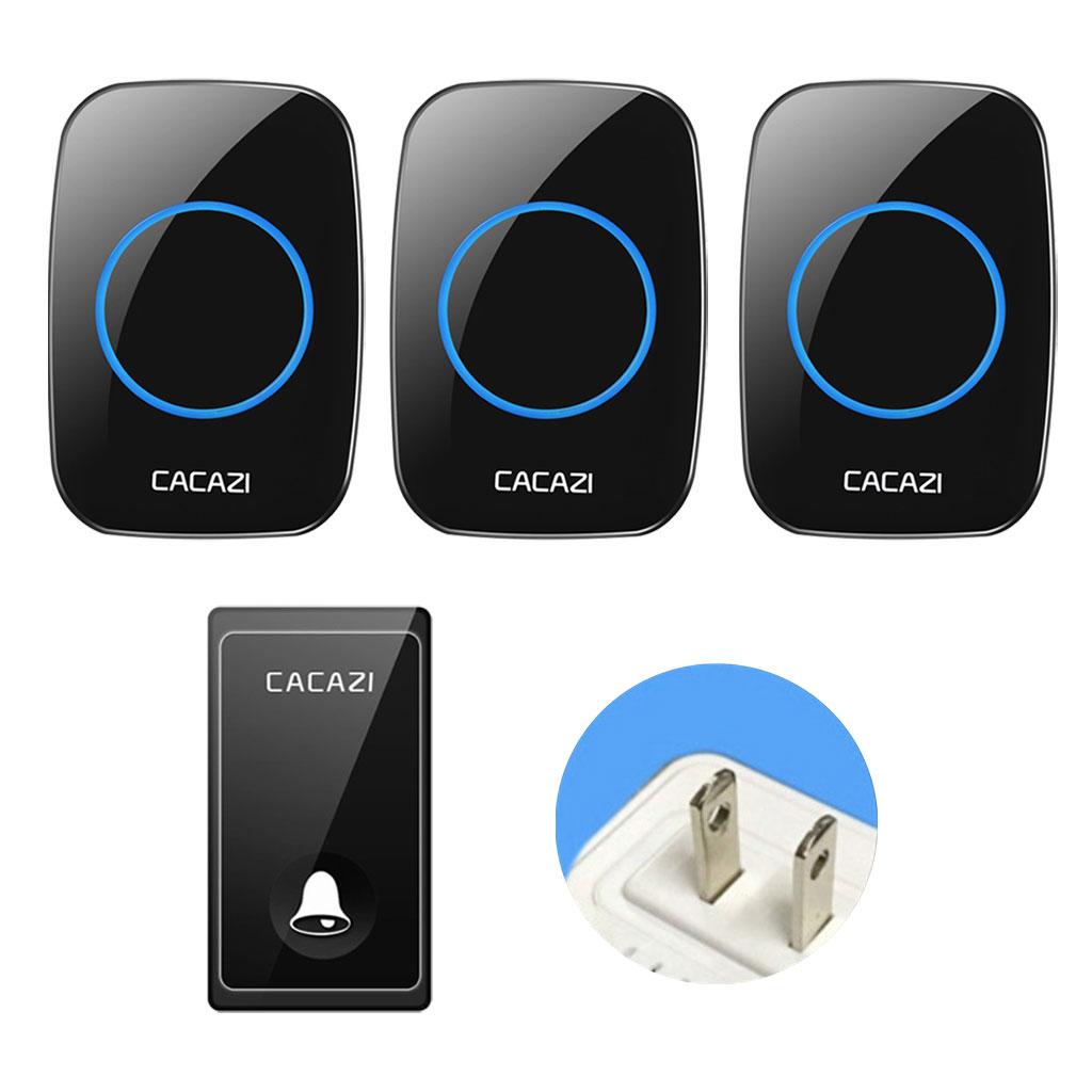 Self-generating doorbell 1 to 3 Black