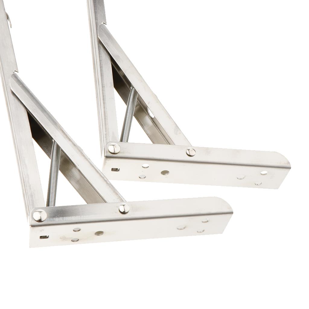 2 Pieces Folding Movable Triangle Shelving Bracket Spring Bracket 14 Inch