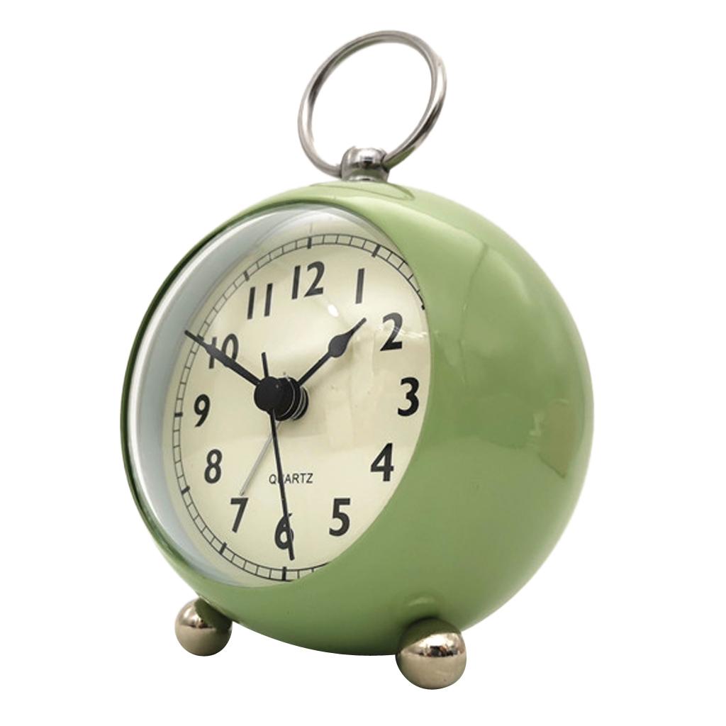  Silent Bedside quartz clock Table Alarm Clock with Nigth Light Sage Green