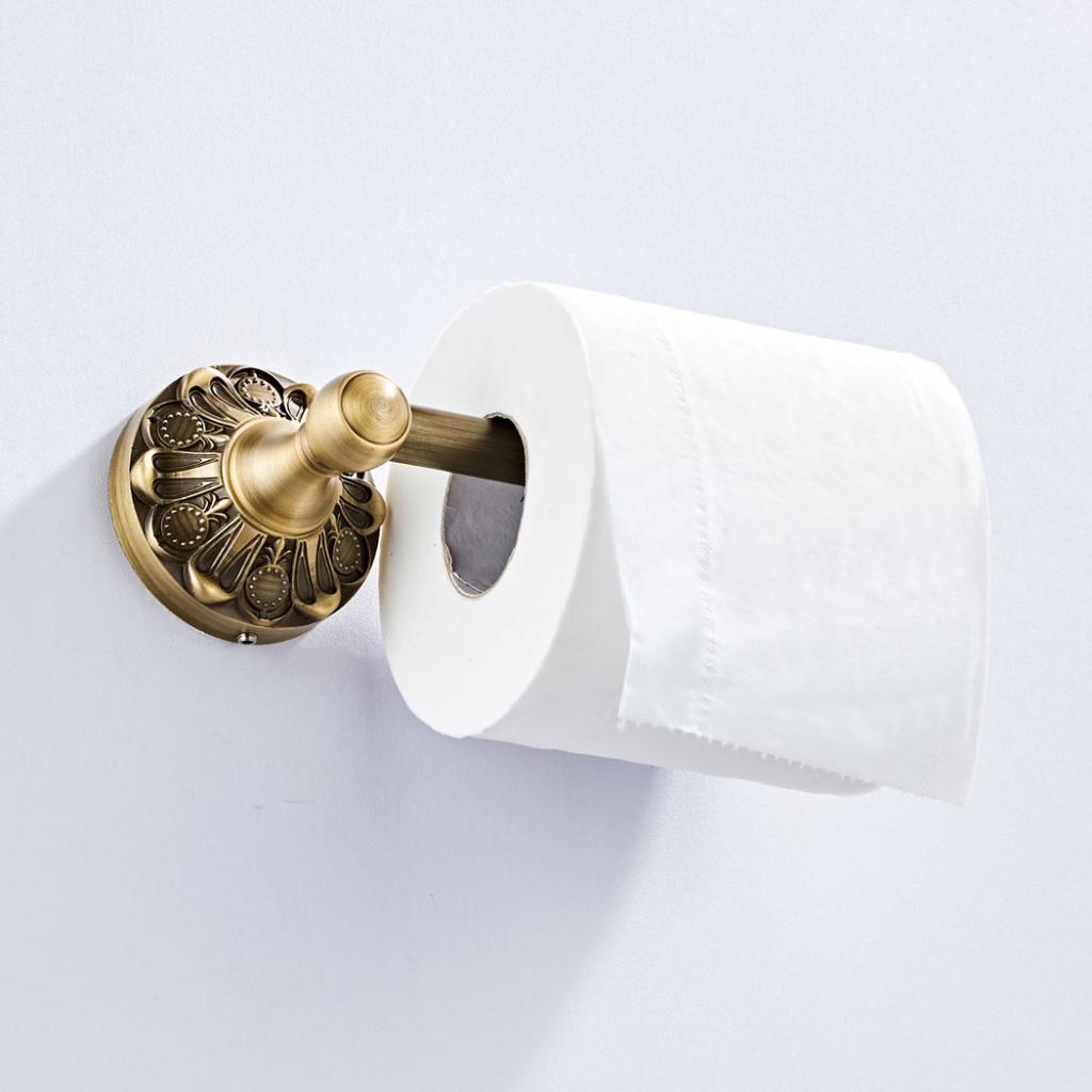 Bathroom Paper Dispenser Roll Toilet Paper Tissue Towel Holder Bar Bronze