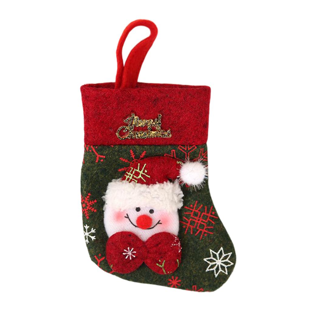 Non-woven Cloth Christmas Stockings Xmas Decor Supplies Gift Bag Snowman