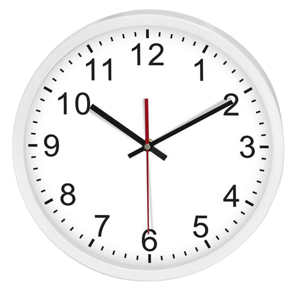 Wall Clock Silent Non Ticking 12 Inch Battery Operated Round Clocks White