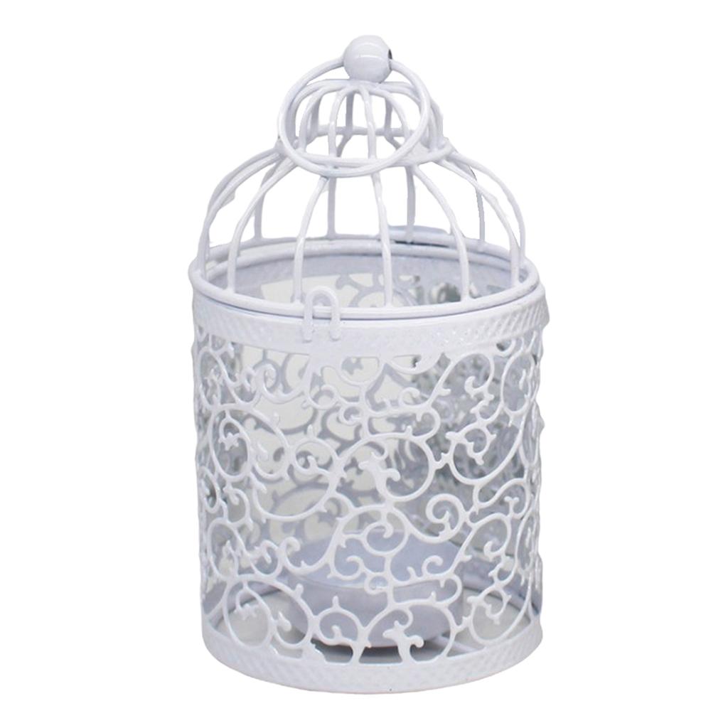 European Style Electroplated Birdcage Shape Tea Light Candle Holder Style03