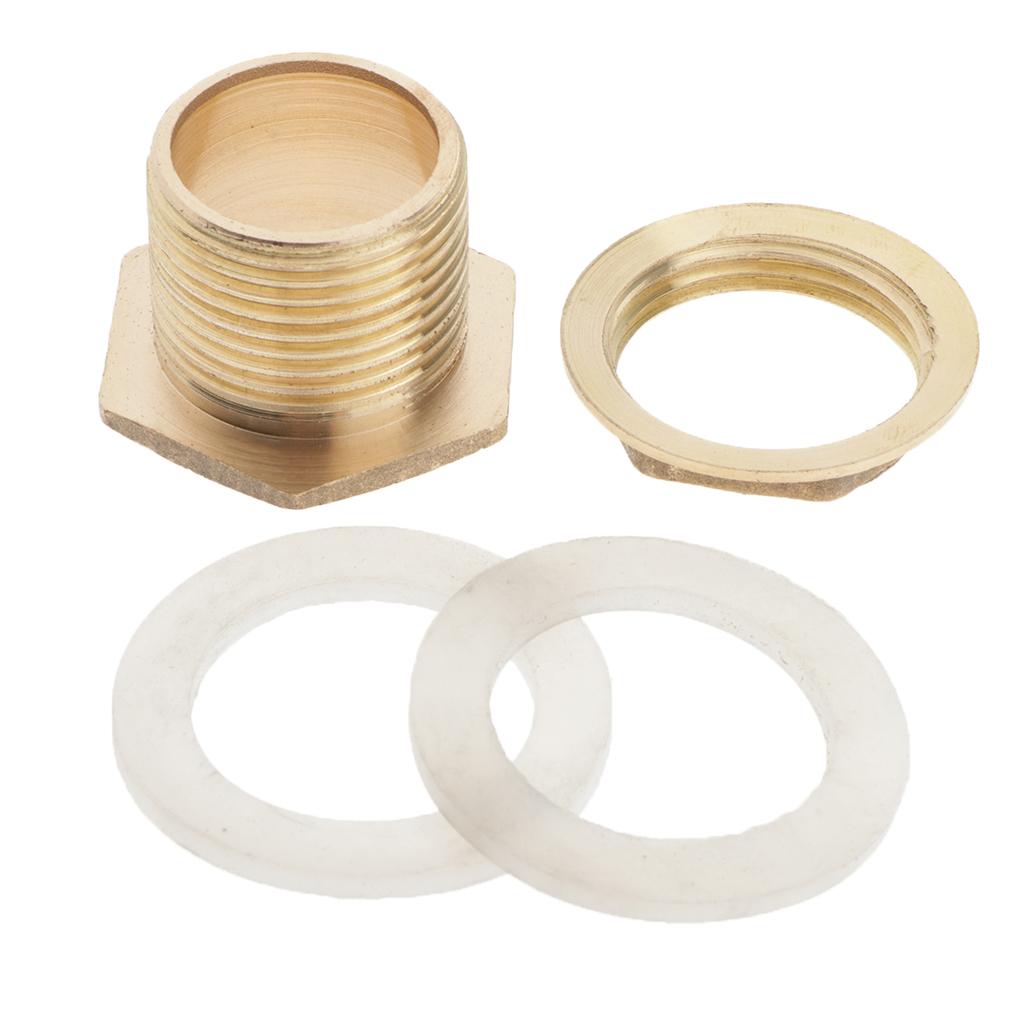 Brass Water Tank Connector Bulkhead Fitting with Rubber Ring DN25 26mm