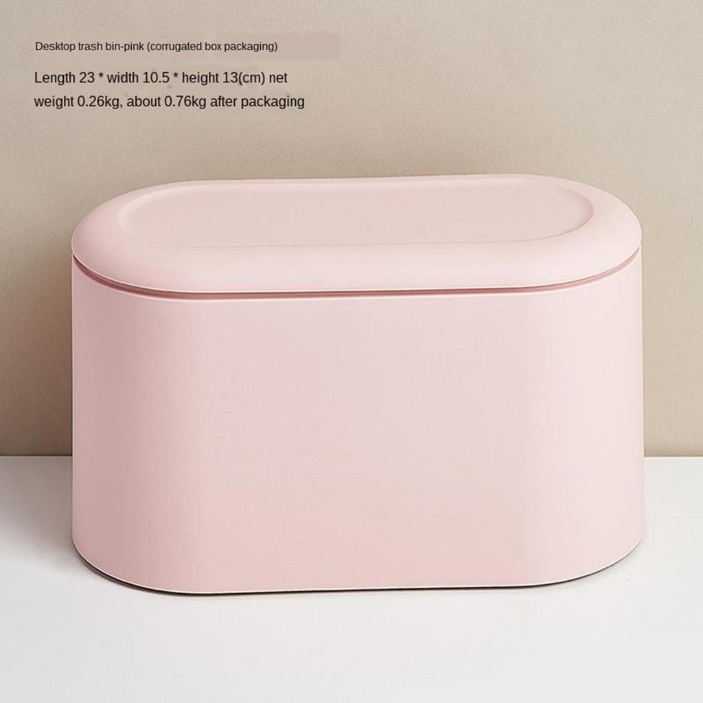Stylish Bathroom Trash Small Garbage Can Wastebasket for Desk Pink