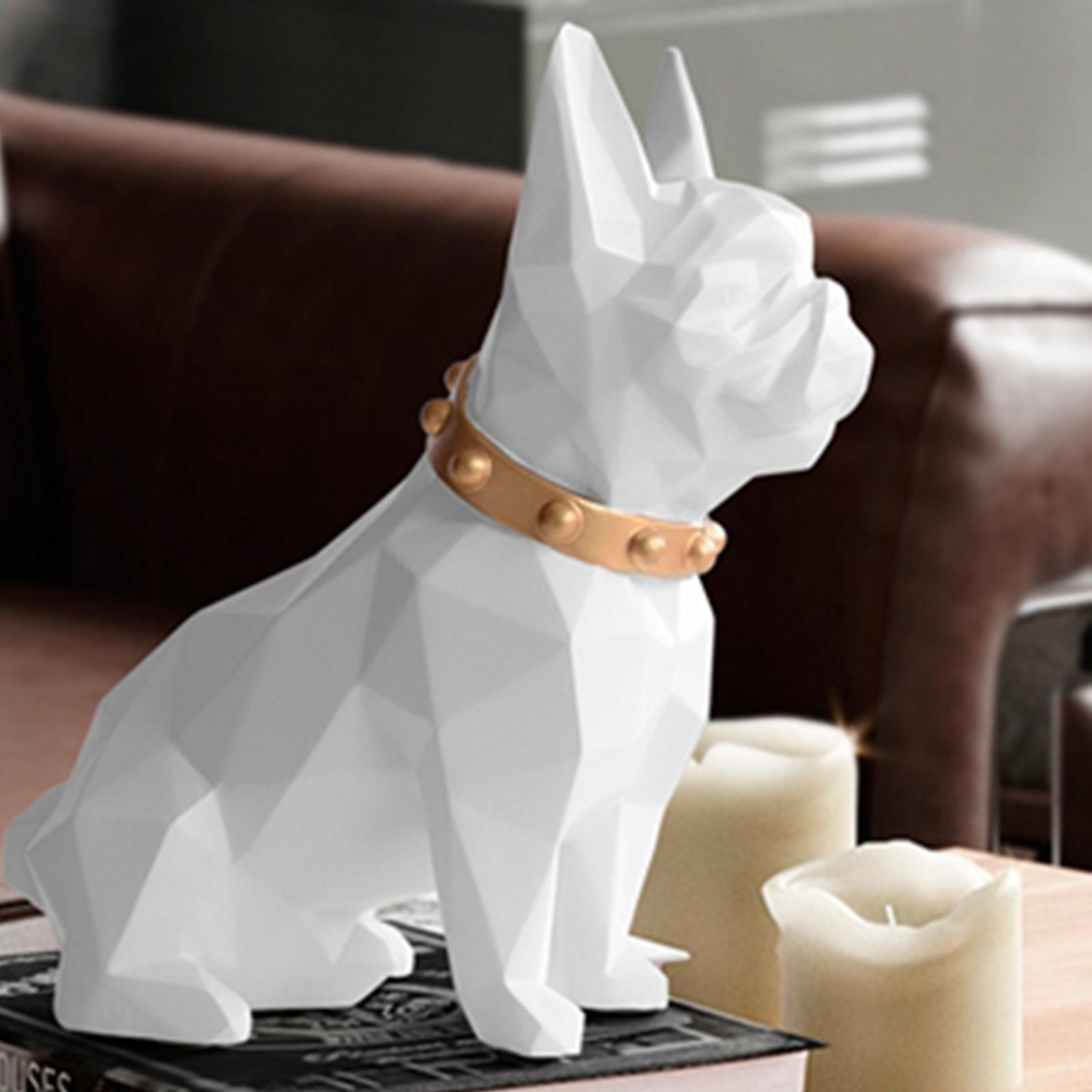 Bulldog Piggy Bank Figurine Artistic Dog Money Box Pot Child Gift White