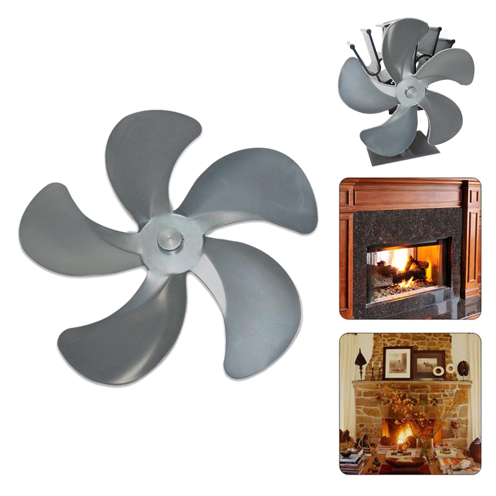 Stove Fan Replacement Blades Universal Wood-Burning Stoves Accessory Gray
