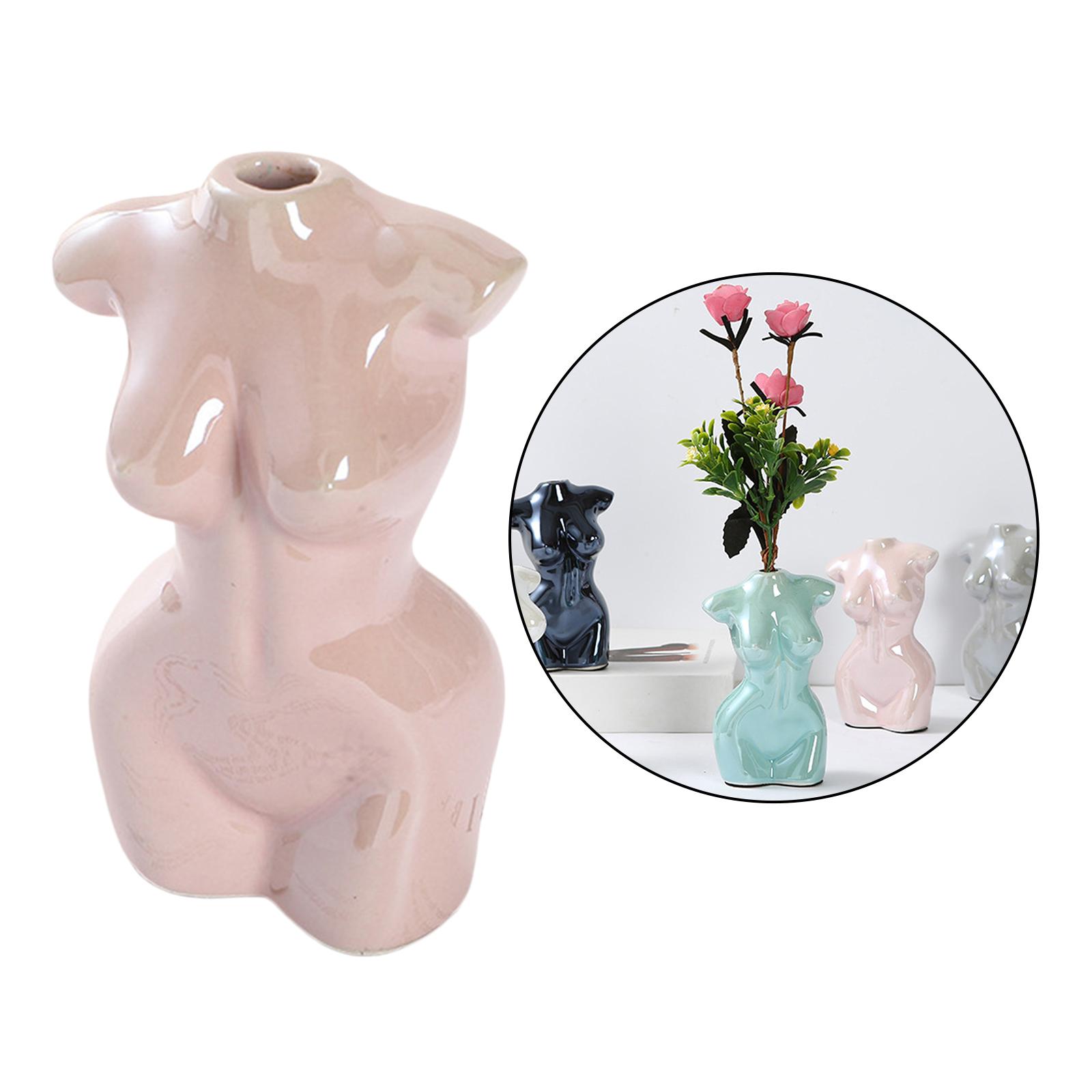 Female Body Vase Art Ceramic Home Tabletop Decor Flower Pot Vase Pink