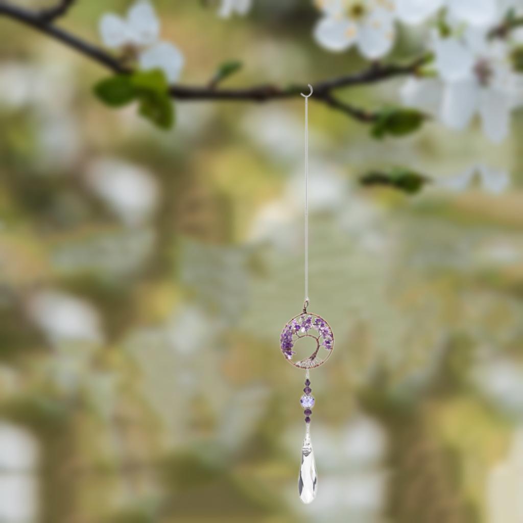 Crystal Hanging Pendant Lawn Wind Chime Patio Beads Ornament Windchime Tree