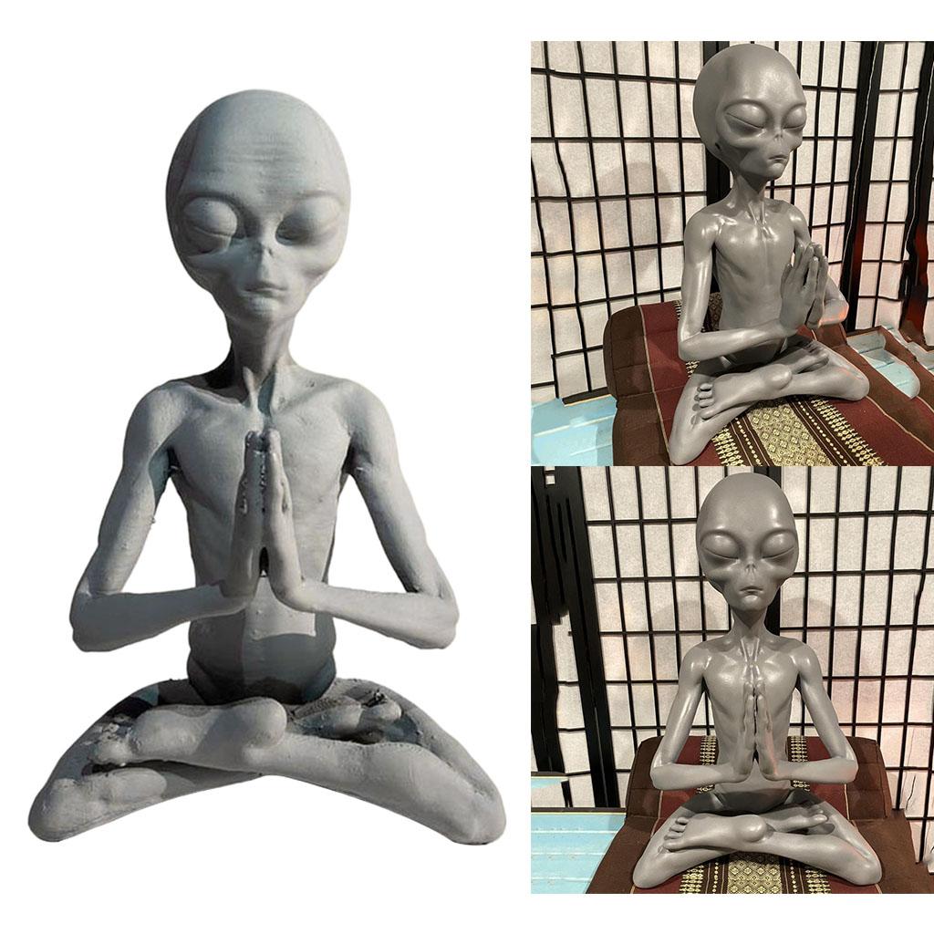 Collectible Alien Figurine Garden Statue Home Sculpture Tabletop Ornament